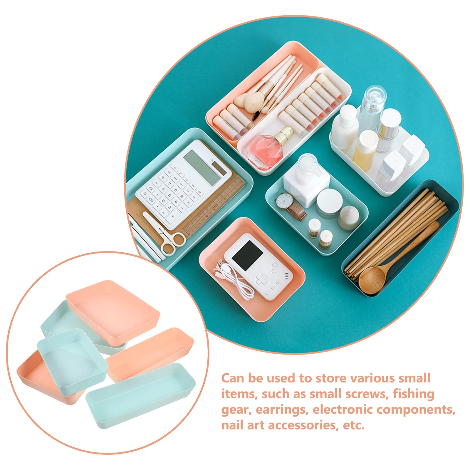 

6Pcs Desktop Storage Box Versatile Colorful Drawer Organizer Tray for Small Items Organization Ideal for Earrings Screws