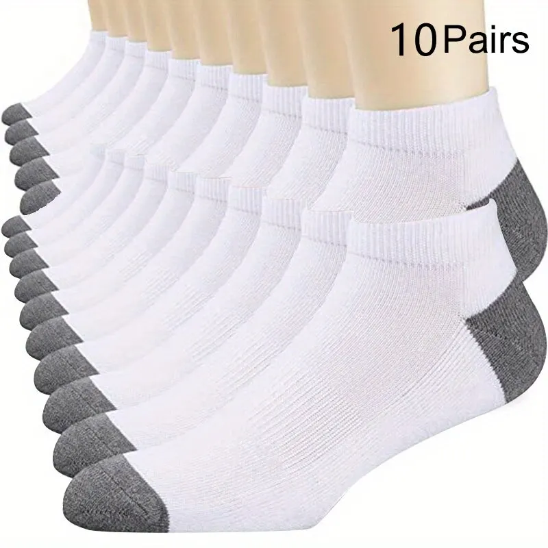 10pairs Men\'s Fashion Cotton Breathable Comfortable Ankle Socks, Men\'s Summer Socks