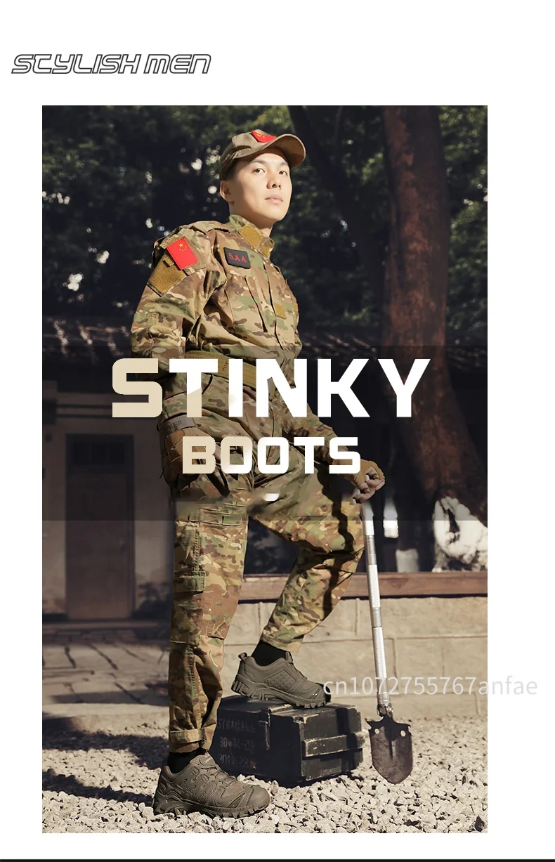 Men Tactical Boot Anti-Slip Work Safety Shoes Waterproof Special Force Army Boots Male Hiking Boot Outdoor Travel Shoe Anti-slip