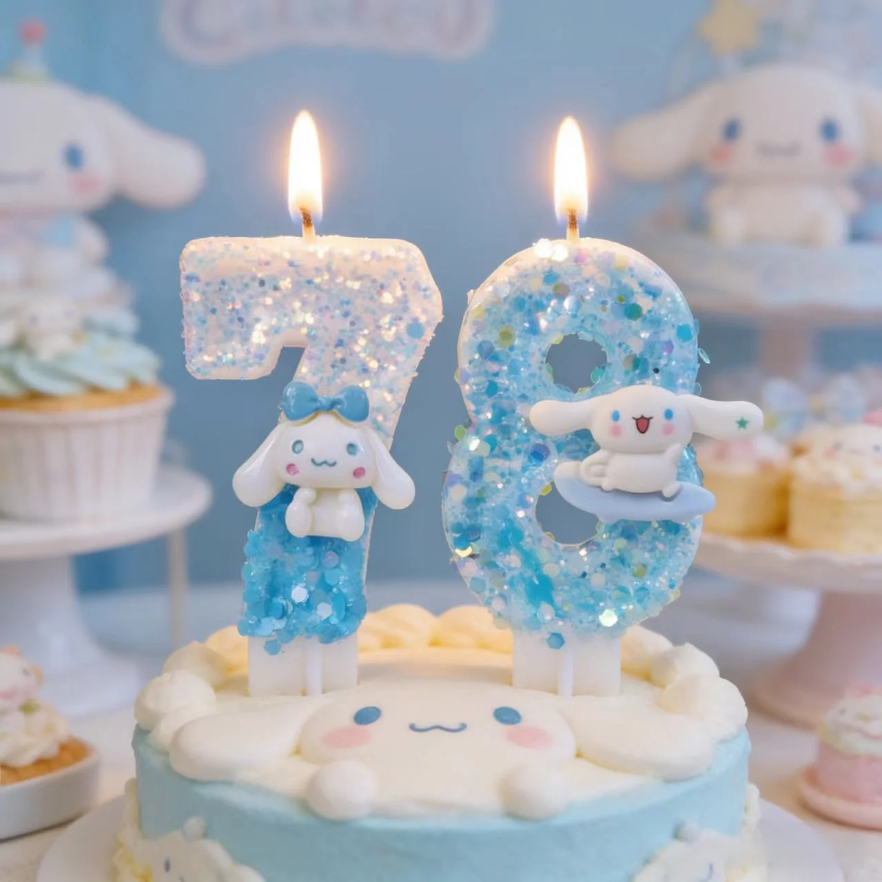 Kuromi ‌ Vela número 0-9 decoración de vela de pastel de cumpleaños Cinnamoroll ‌ Adorno para tarta de fiesta de cumpleaños, regalo de decoración para Baby Shower