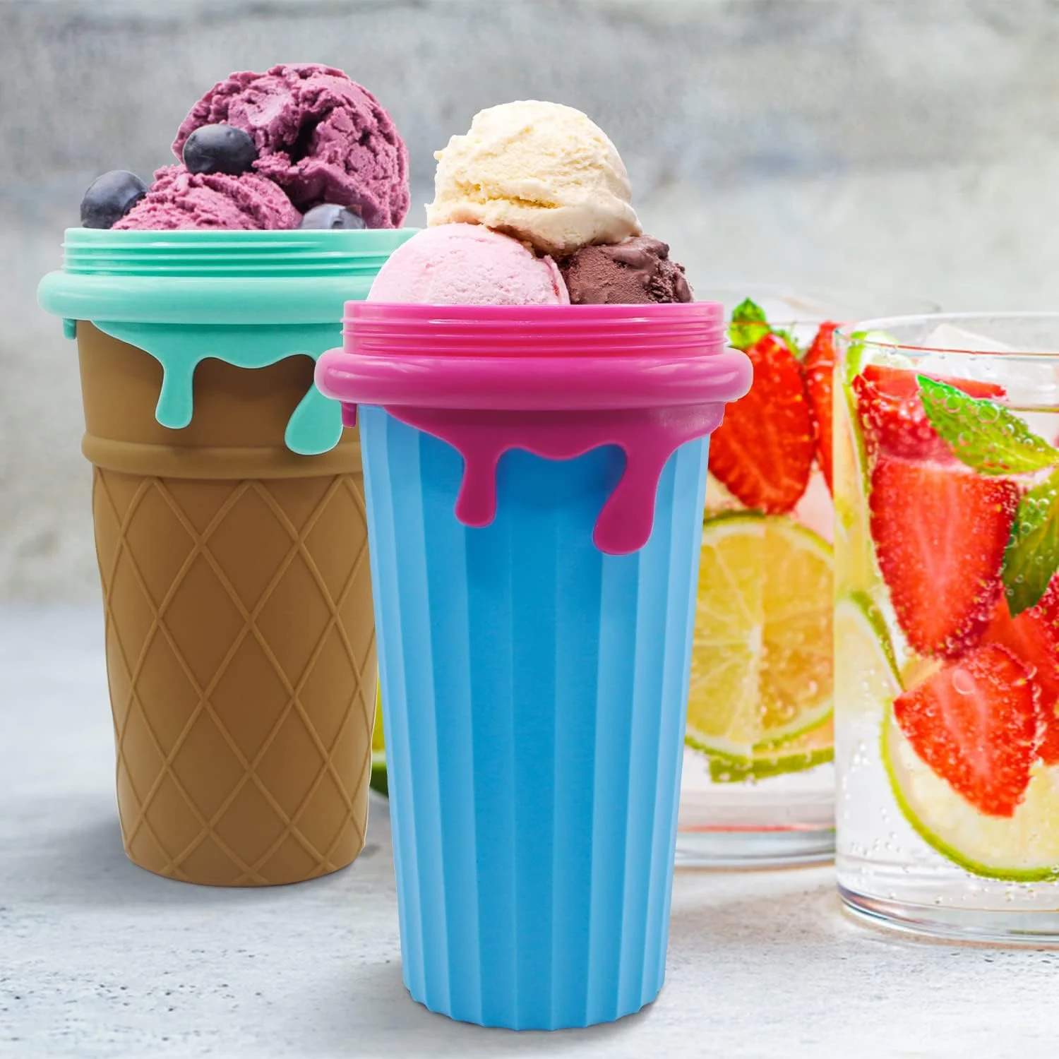 كوب Slushy صانع كوب ترقية 500 مللي كوب سعة كبيرة صانع التبريد كوب تجميد القدح ميلك شيك عصير القدح