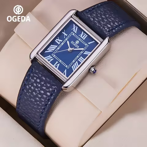 OGEDA 2025 New Men\'s Quartz Watch Square Alloy Waterproof 3Bar Mineral Glass Sports and Leisure Reloj Hombre Watch