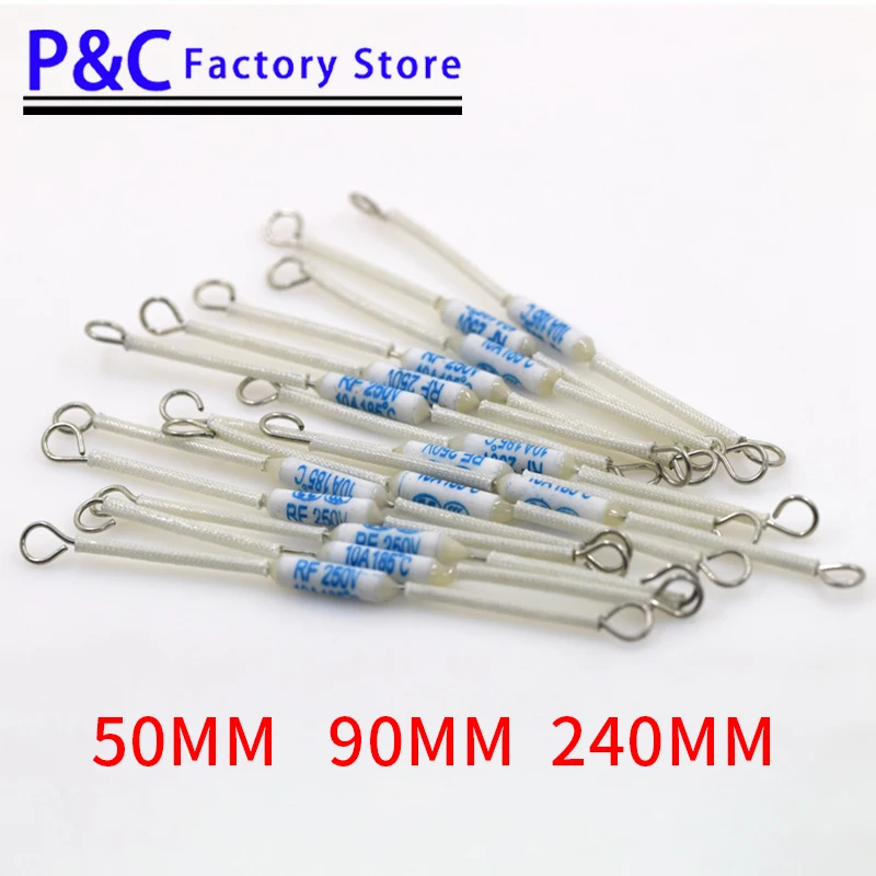 

5PCS/10PCS RF Ceramic Temperature Fuse 165C/185C/216C/240C 10A/20A Three Lengths To Choose From 50MM 90MM 240MM