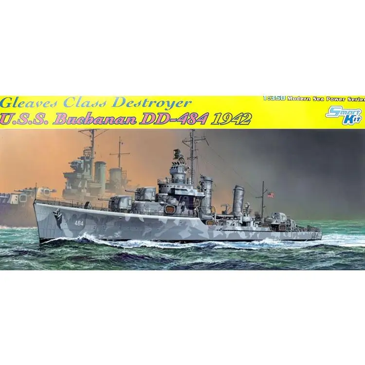 

Dragon 1021 1/350 Scale USS Buchanan DD-484 1942 Smart kit ship model kit