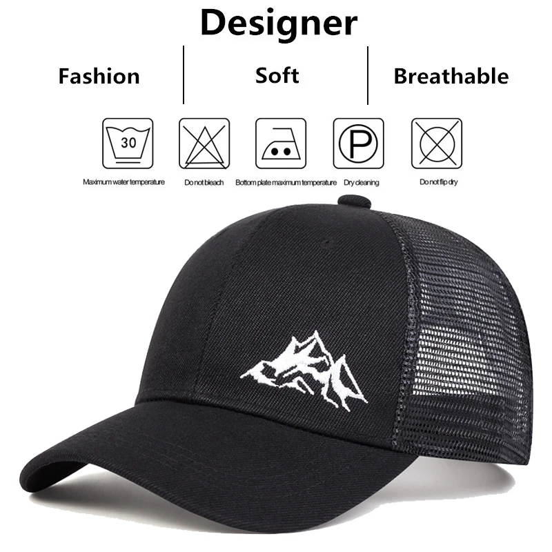 قبعات شبكة بيسبول مطرزة للجنسين في الجبال ، قبعات كاجوال قابلة للتعديل في الهواء الطلق للربيع والصيف ، قبعة واقية من الشمس #6