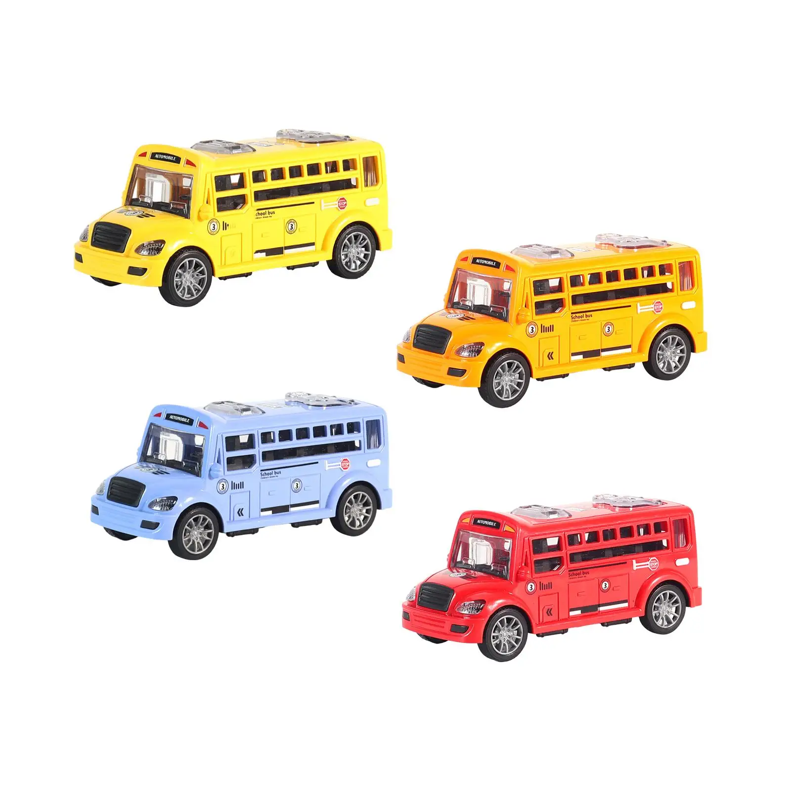 Bus Toy Openable Door Pull Back Car for Children Boys Girls Birthday Gift