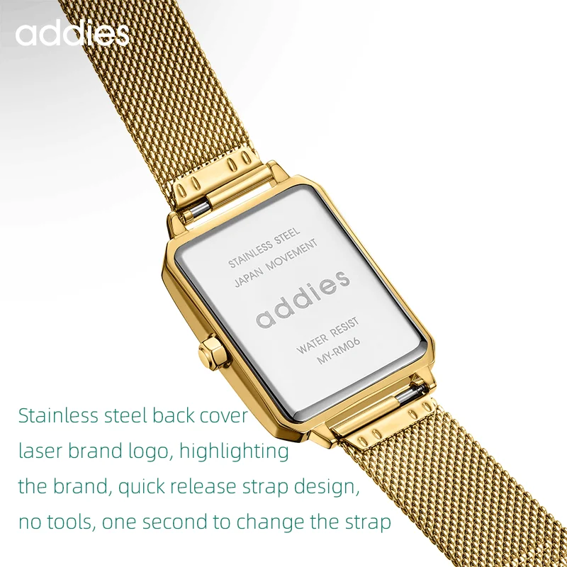 ADDIES Women Watches Ladies Luxury Brand Rose Gold Stainless Steel Green Crystal Bracelet Quartz Wrist Watch Relogio Feminino