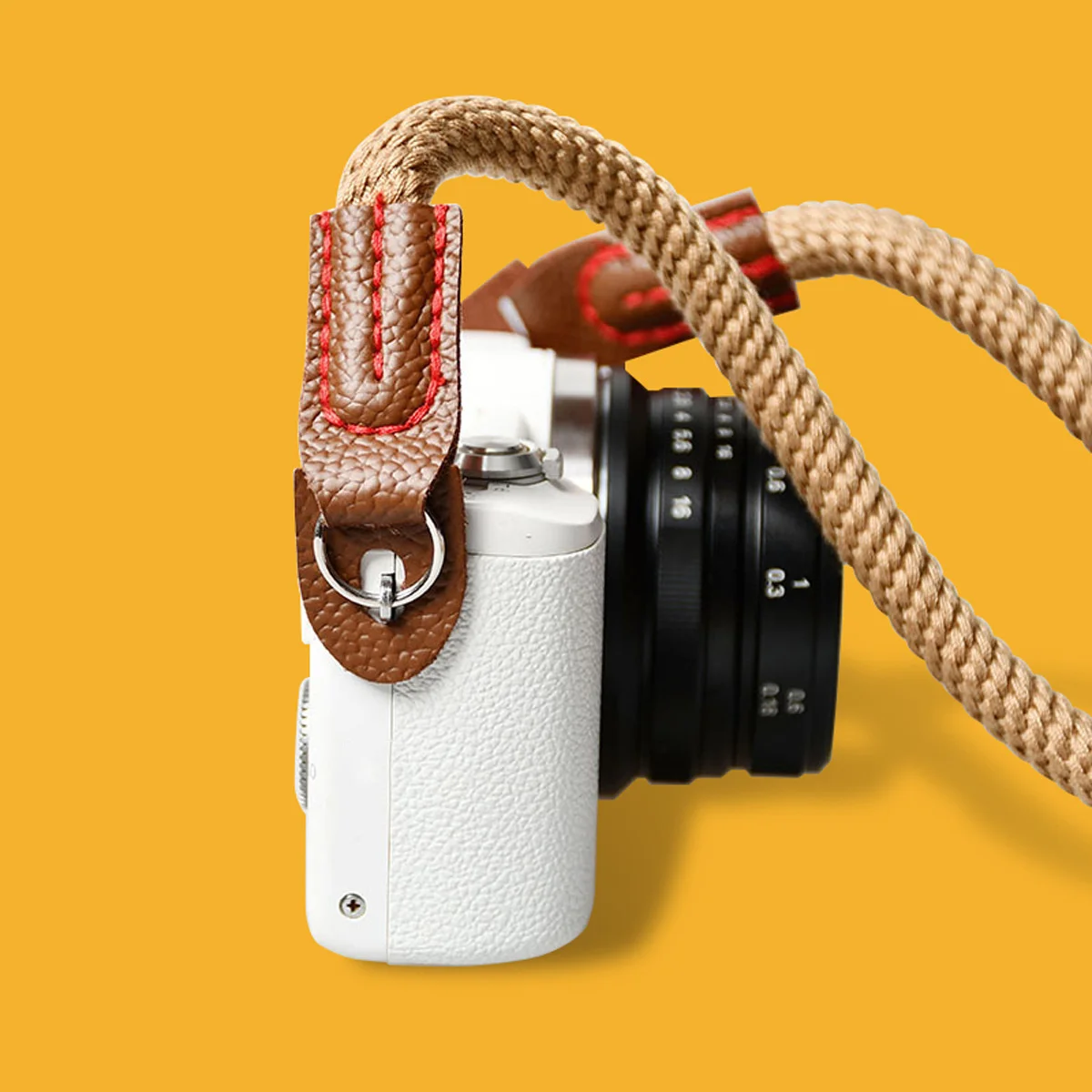 

1pc Camera Strap For Dslr Interchangeable Lens Durable Cotton Lanyard Lightweight Hanging Rope Outdoor Photography Apricot