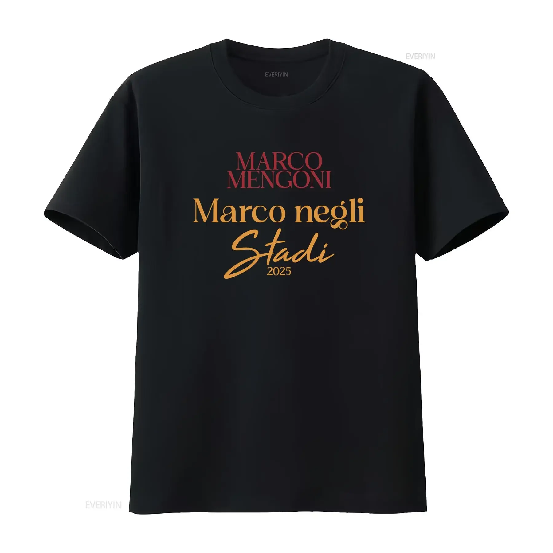 Marco Mengoni Tour 2025 Stadiums Merch Concert T Shirt Official Date Design July June vintage Washed Unisex Slightly