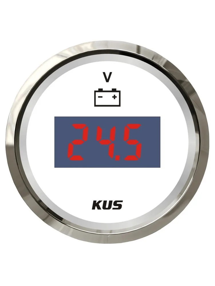 KUS 52mm Digital Volt Meters Modification 8-32v Display Voltmeters Voltage Gauges with Yellow Red Backlight for Car Boat Truck
