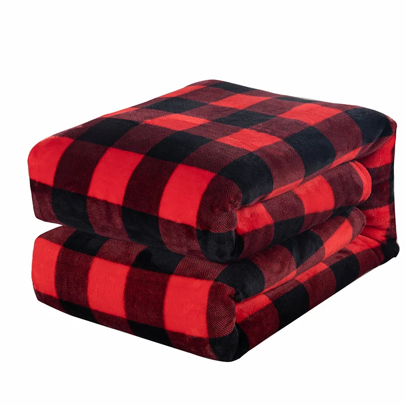 

Inyahome Fleece Christmas Throw Blanket for Couch Sofa Bed Buffalo Plaid Decor Red and Black Checkered Blanket Cozy Fuzzy Soft