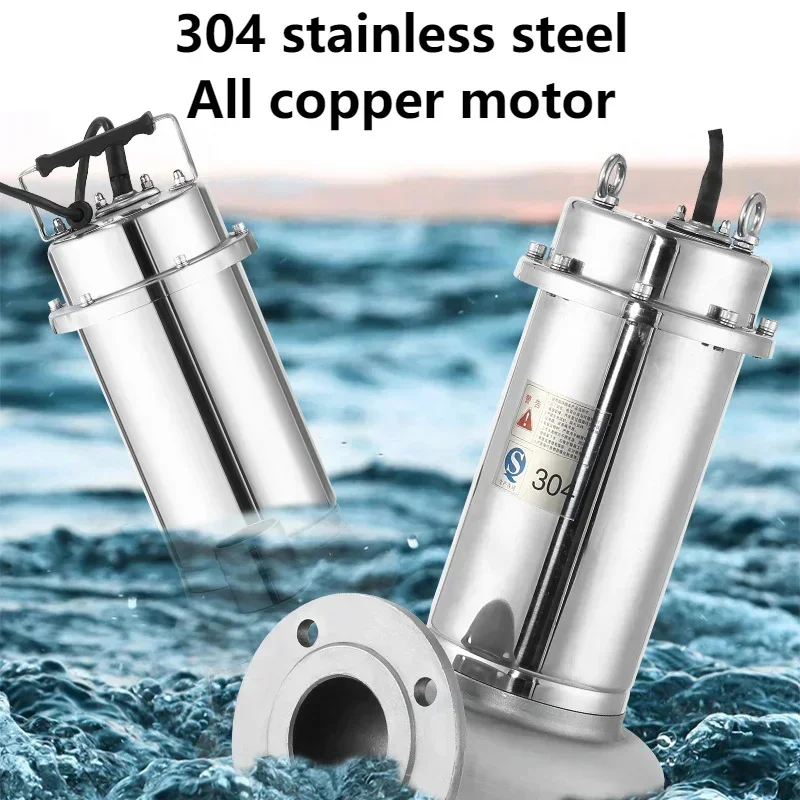

380V 7.5KW 20m³/h 40m High Lift 304 Stainless Steel Submersible Pump Industrial Sewage Pump Corrosion-resistant Sewer Discharge