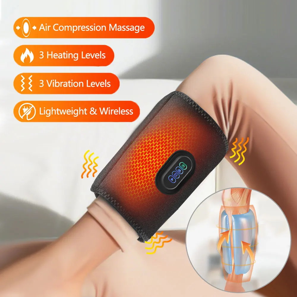 

Air Pressure Calf Massager Leg Foot Vibration Heating Massage Wrap Pad Airbag Compressor Muscle Relaxation Machine Hot Compress