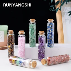 1pc Natural Crystal Healing Gemstones Gravels Wishing Bottle Rose Quartz Amethyst Stone Drifting Bottle Home gifts