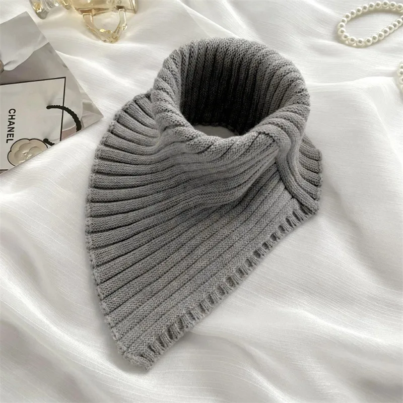 Knitted Wool Fake Collar Neck Scarf Women Turtleneck Detachable False Collar Fashion Thicken Windproof Warm Woolen Fake Collar