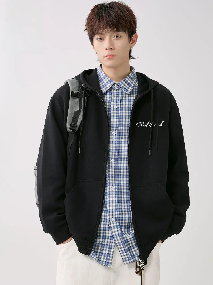 

Spring 2026 Men's Hooded Knitted Sweater Heavyweight Cardigan Jaet Casual Loose Fit Long Sve Breathable