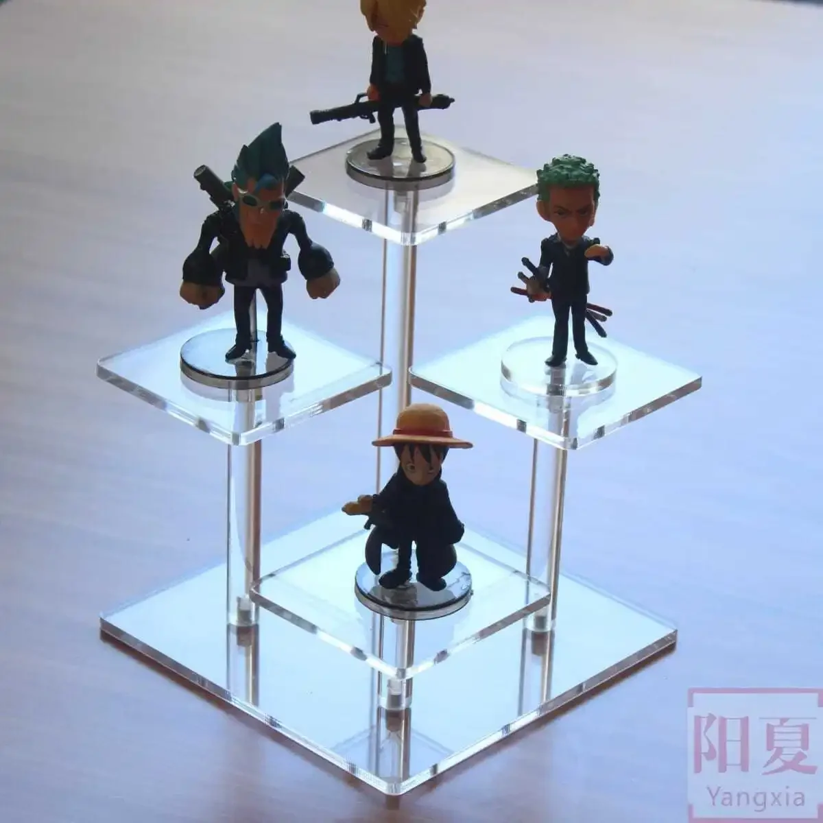 4 Layers Acrylic Square Rack Transparent Blind Box Display Stand Removable Jewelry Holder Shelf for Garage Kit