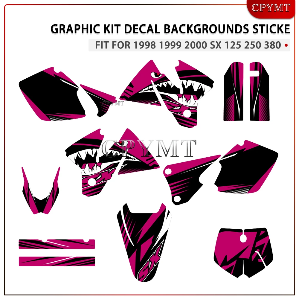 

Fit for 1998 1999 2000 SX 125 250 380 Team Graphics Decals Kit Motocycle Backgrounds Full Size Models