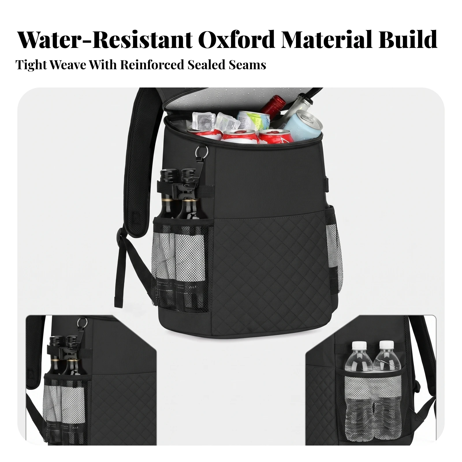 Insulated Backpack Cooler Bag Portable Soft-Sided Cooler Backpack Easy to Clean Organized for Hikers, Picnics, Camping
