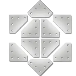 2pcs/Pack 5 Hole Black/Silver Joint Board Plate Corner Angle Bracket Connection Joint Strip for 2020 3030 4040 Aluminum Profile