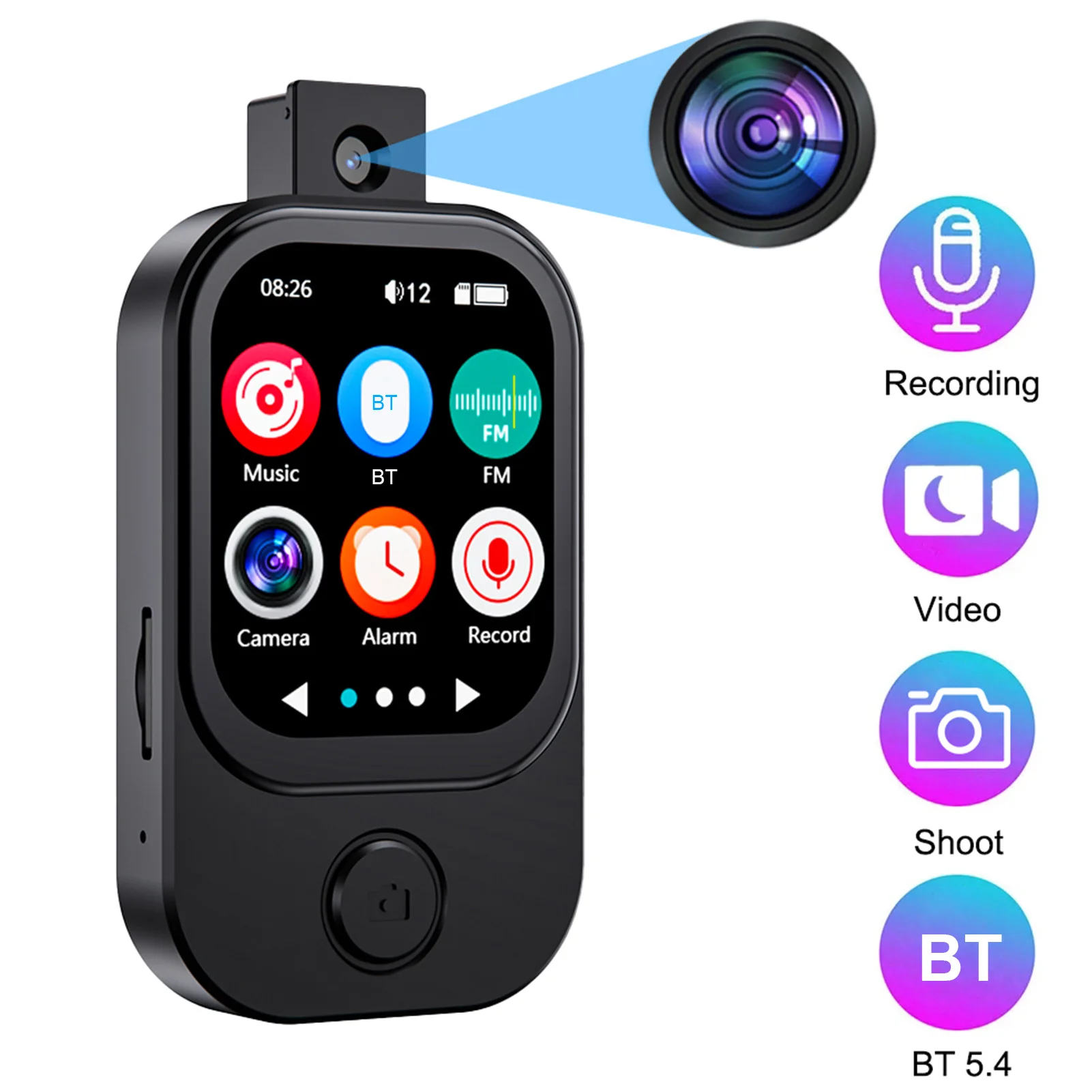 MP3 Music Player with Camera 2.01-inch Touchscreen Metal Frame Portable Multi-Function MP3 Player with Camera