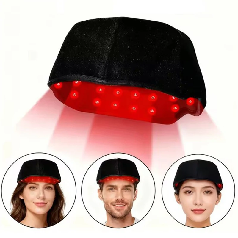 

660nm 850nm Near Infrared LED Red Light Therapy Hat Device for Hair growth Cap Prevant Loss Head relaxation Relief Scalp