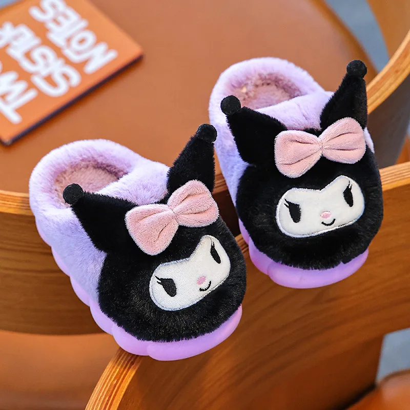 

Kuromi Cute Baby Girl's Slipper Autumn/winter Cartoon Children's Cotton Slippers Non-slip Trendy Design Kids Girl Cottonslipper