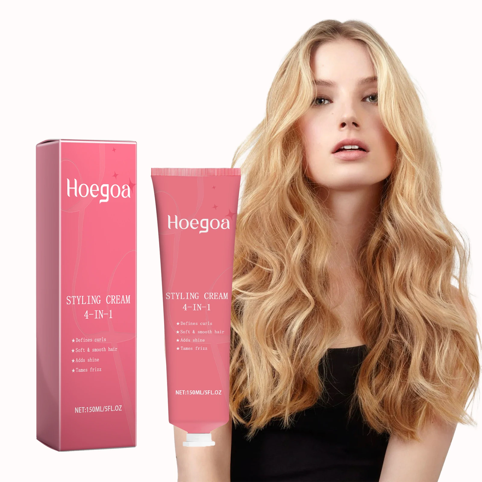 4 in 1 Hair Styling Cream Add Shine Soothing Frizz Define Curls Reducing Dry Edges Control Non Greasy Hair Shaping Cream