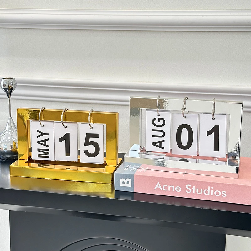 Ins Modern Exquisite Bedroom Flip Calendar Desk Calendar Office Advanced Desktop Decoration for Friends Commemorative Gift
