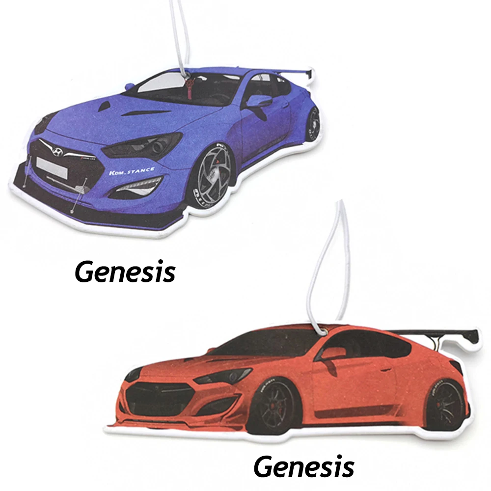JDM سيارة الهواء المعطر ، معلقة مرآة الرؤية الخلفية العطور ، اكسسوارات ورقة الصلبة لشركة هيونداي Genesis ، Flavo