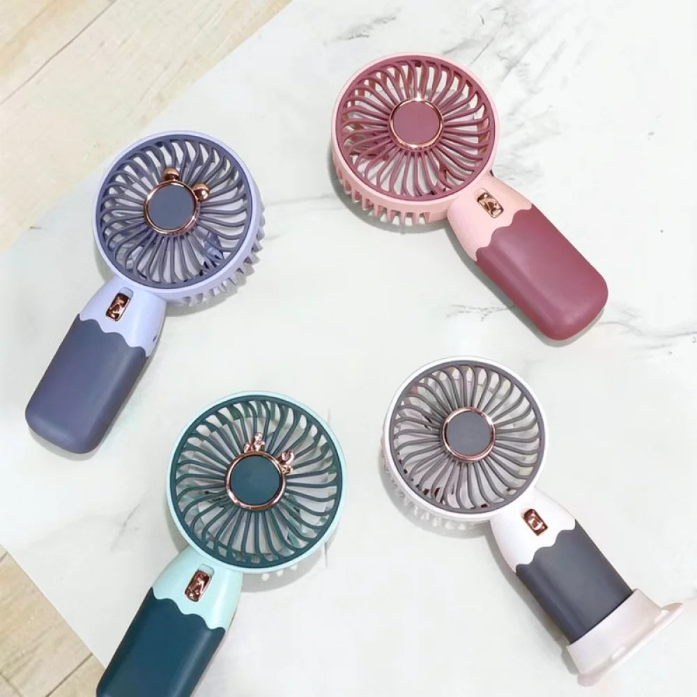 Compact Handheld Fan USB Rechargeable Air Cooler Mini Desktop Blower Portable Cooling Tool For School Office Home