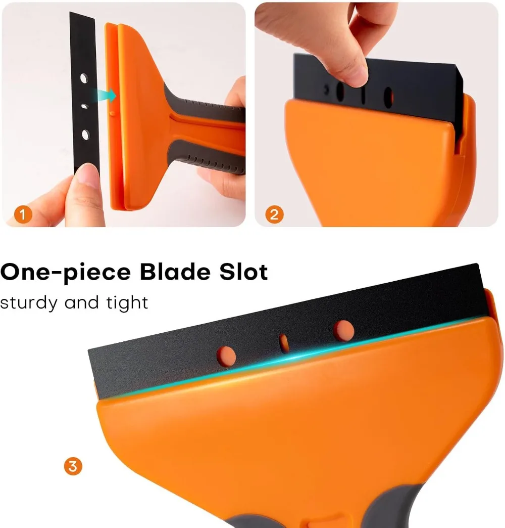 4-Inch Plastic Razor Blade Scraper, 2-Pack with 20 Blades for Sticker, Glue, and Wallpaper Removal view 2
