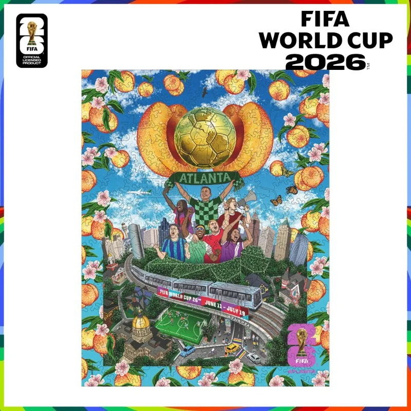 FIFA World Cup Atlanta Host City Theme Wooden Jigsaw Puzzle Football Match Souvenir Collectible Gift for Soccer Fans Home Decor