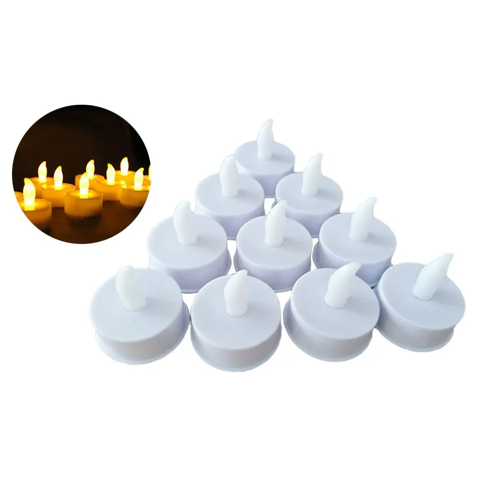 12Pcs LED Electronic Candles Flameless Realistic Yellow Light Battery Operated Decorative Lights for Festivals Wedding