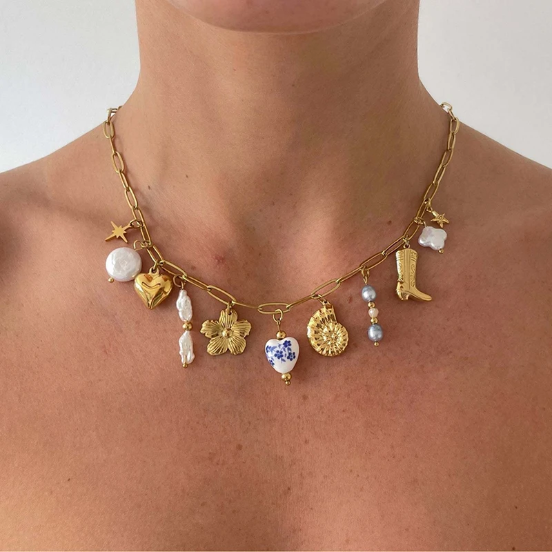 

10pcs/lot DIY Mix Jewelry Accessories Stainless Steel Love Pearl Cheer Pendant For Charms Phone Bracelet