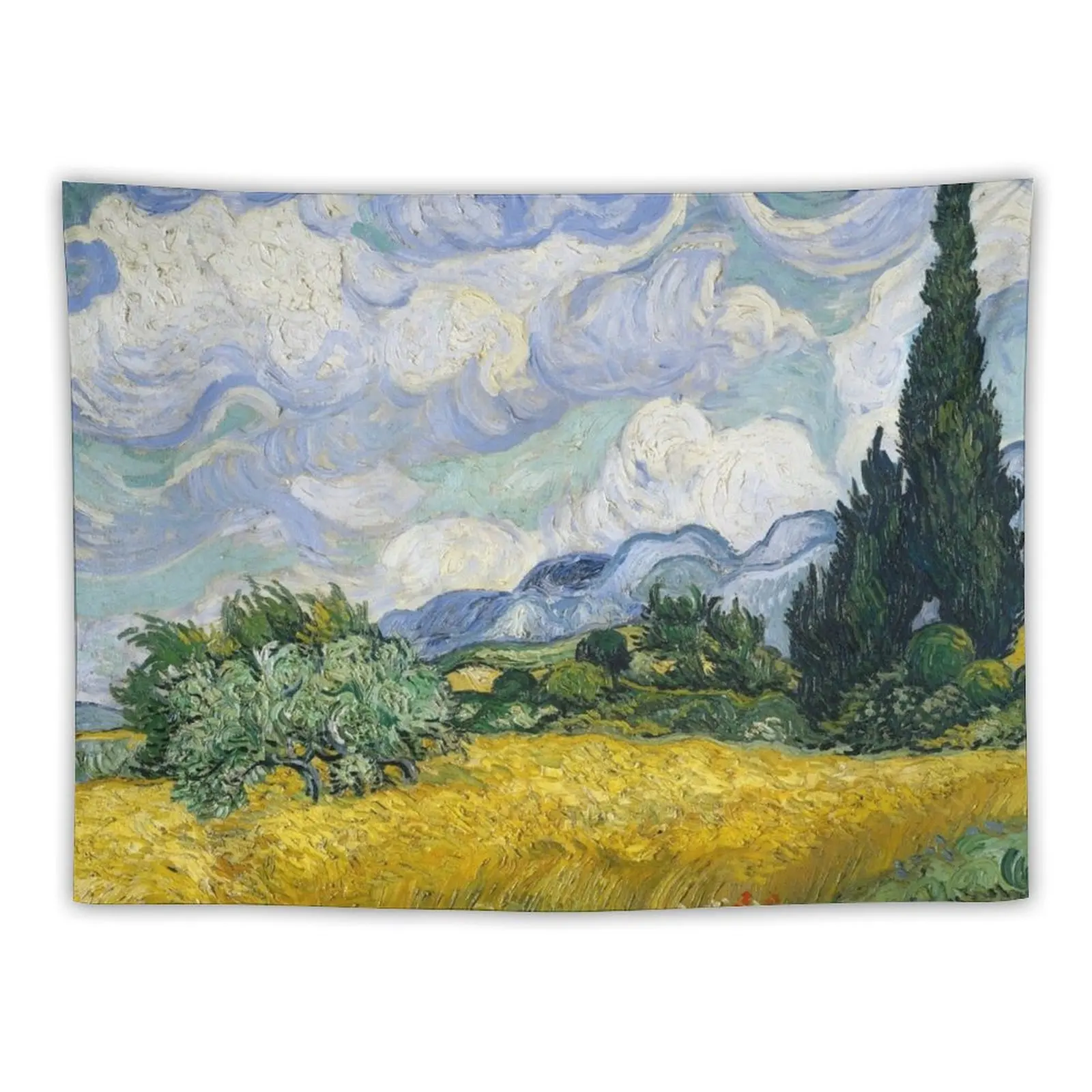 

Van Gogh, Wheat Field with Cypresses 1889 Tapestry Room Ornaments Wall Art Tapete For The Wall Home Decor Accessories Tapestry