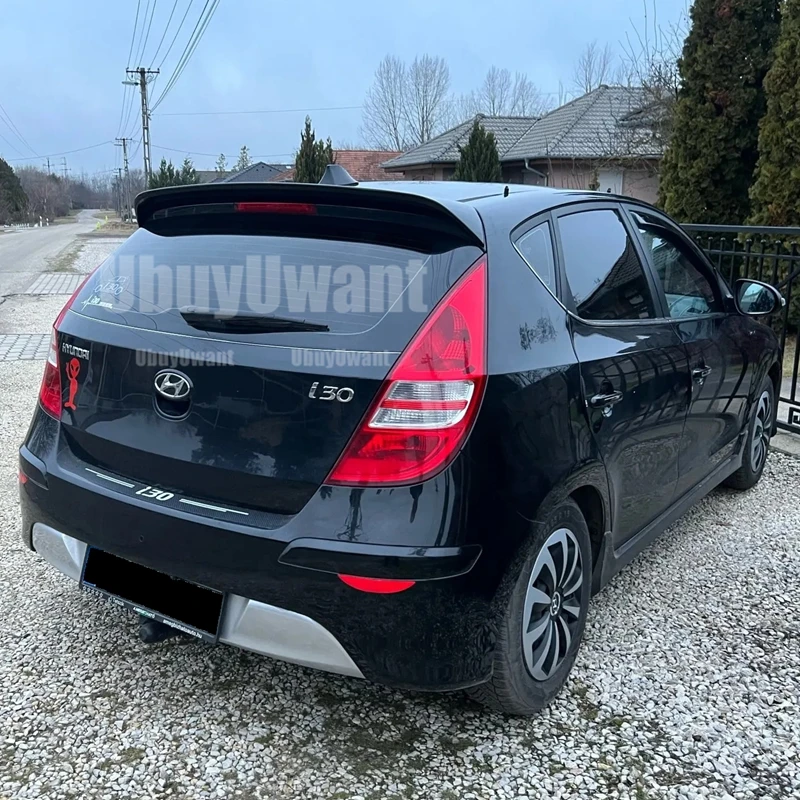 Für Hyundai I30 2008 2009 2010 2011 2012 2013 ABS Kunststoff Glänzend Schwarz/Carbon Farbe Stamm Lip Hinten Dach spoiler Auto Styling