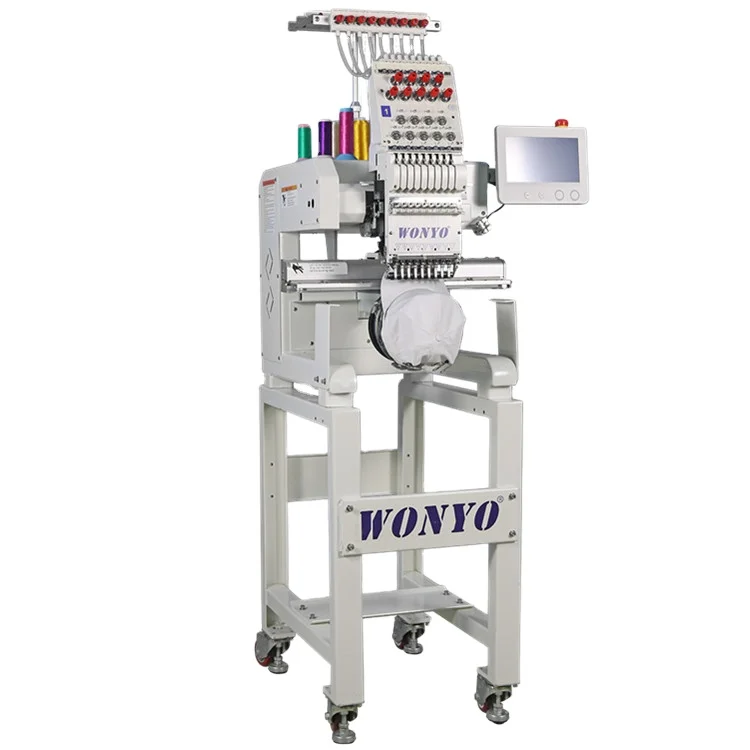 360*200mm 9 Needles Single Head New Computerized Embroidery Machine Flat Embroidery Machine for Cap Automatic Motor Engine Gear