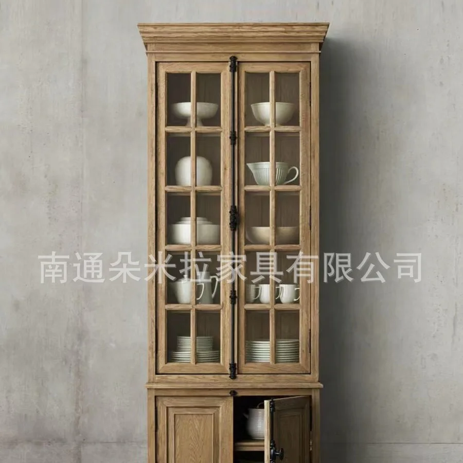 American modern simple glass door storage display cabinet multi-purpose double door four door restaurant wine cabinet dining sid