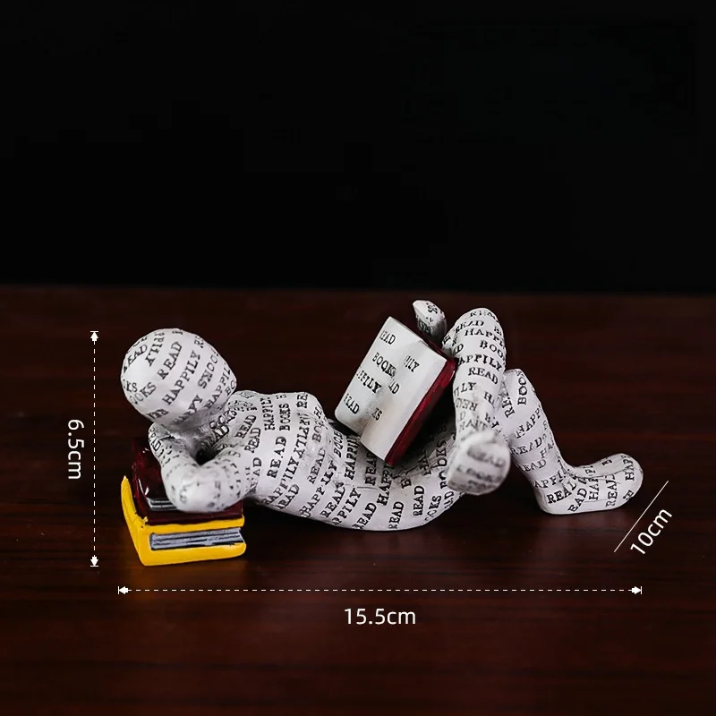 Desk Ornament Accessories Resin Reading Figure Nordic Style Art Creative Abstract Thinker Sculpture Book Lover Modern Gift