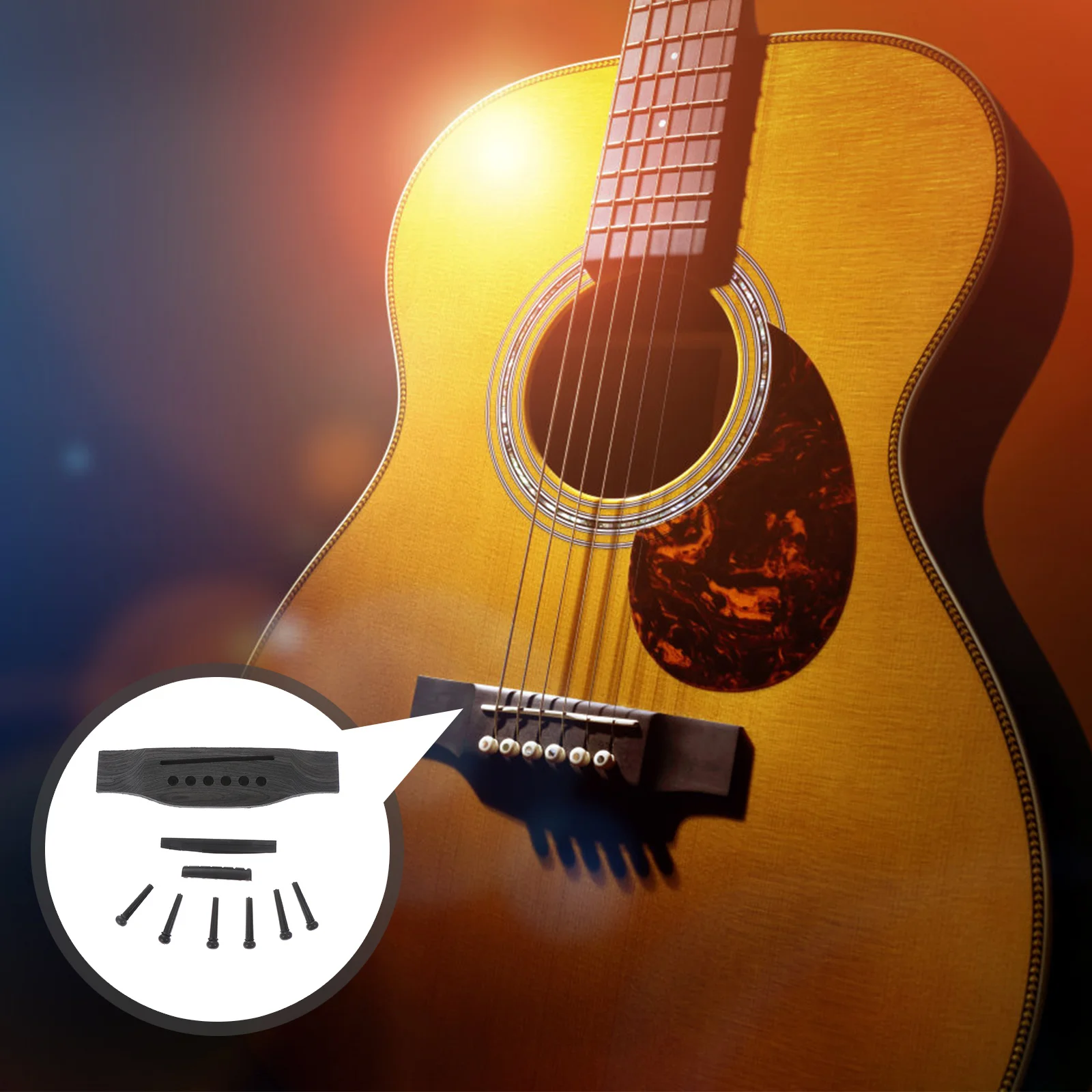 

1Set Guitar Bridge Nut Saddle Pin Kit Repair Accessories Replacement Parts for Acoustic Folk Guitar Repair Accessories