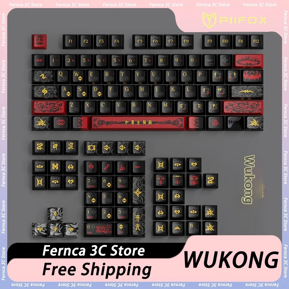 

PIIFOX WUKONG Keyboard Keycaps Thermal Sublimation PBT Computer Accessories Mechanical Keyboard Universal Customized Keycap Gift