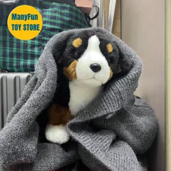 Bernese Mountain Dog High Fidelity Anime Cute Plushie Hound Dogs Plush Toys Lifelike Animals Simulation Stuffed Doll Kawai Toy
