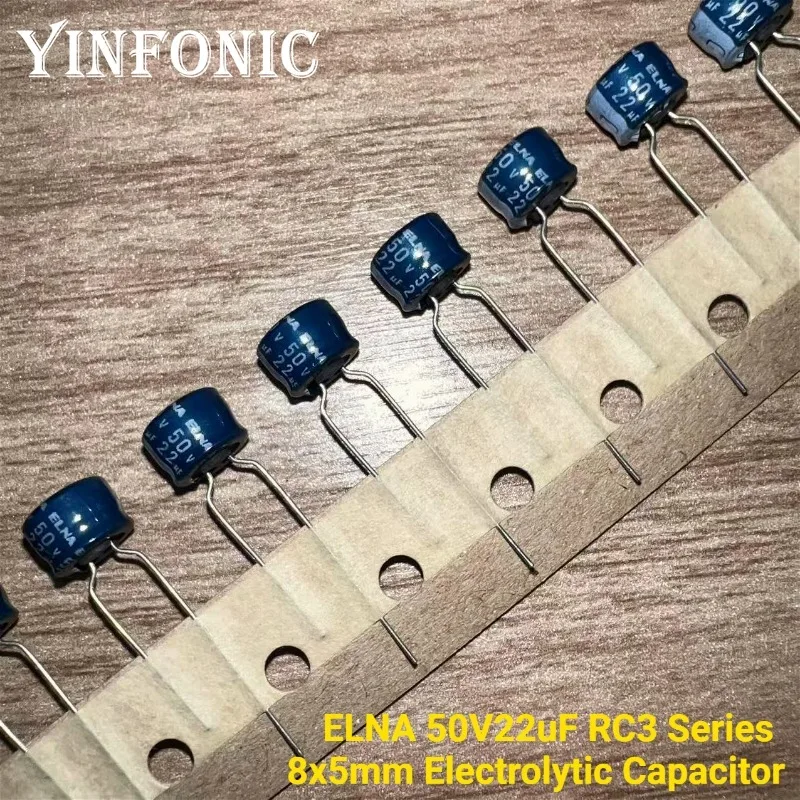 10Pcs/100Pcs 50V22uF ELNA RC3 Series 8x5mm 50V22uF Low Profile Audio Electrolytic Capacitor