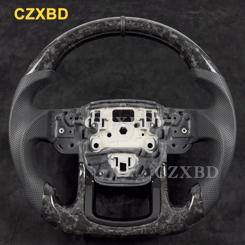 يصلح لاند روفر رينج روفر 2014-2022 إيفوك ريال ألياف الكربون عجلة القيادة عالية الجودة الرياضة عجلة مخصصة #5