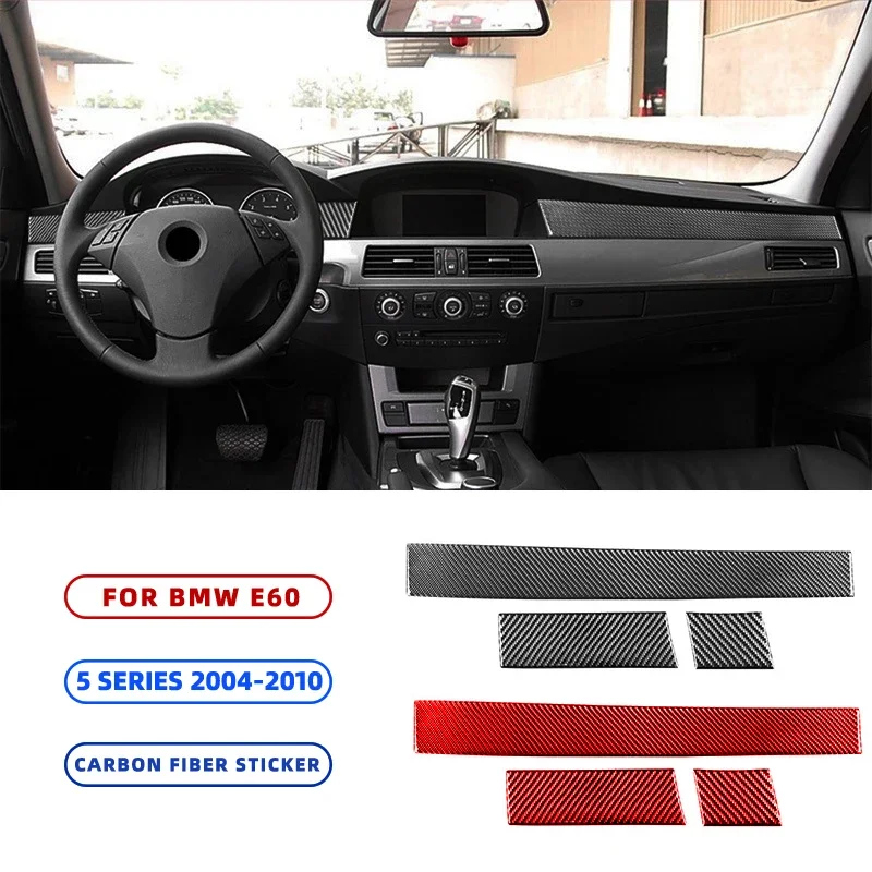 For BMW 5 Series E60 2004-2010 Carbon Fiber Center Control Panel Accessoire Viture Para Auto Accessories Decoration Car Sticker