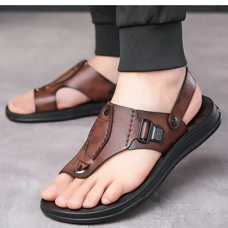 Summer Men's Two-Way Wear Soft Bottom Sandals Thickened Anti-Slip Wear-Resistant Breathable Comfortable Outdoor Slippers-6190