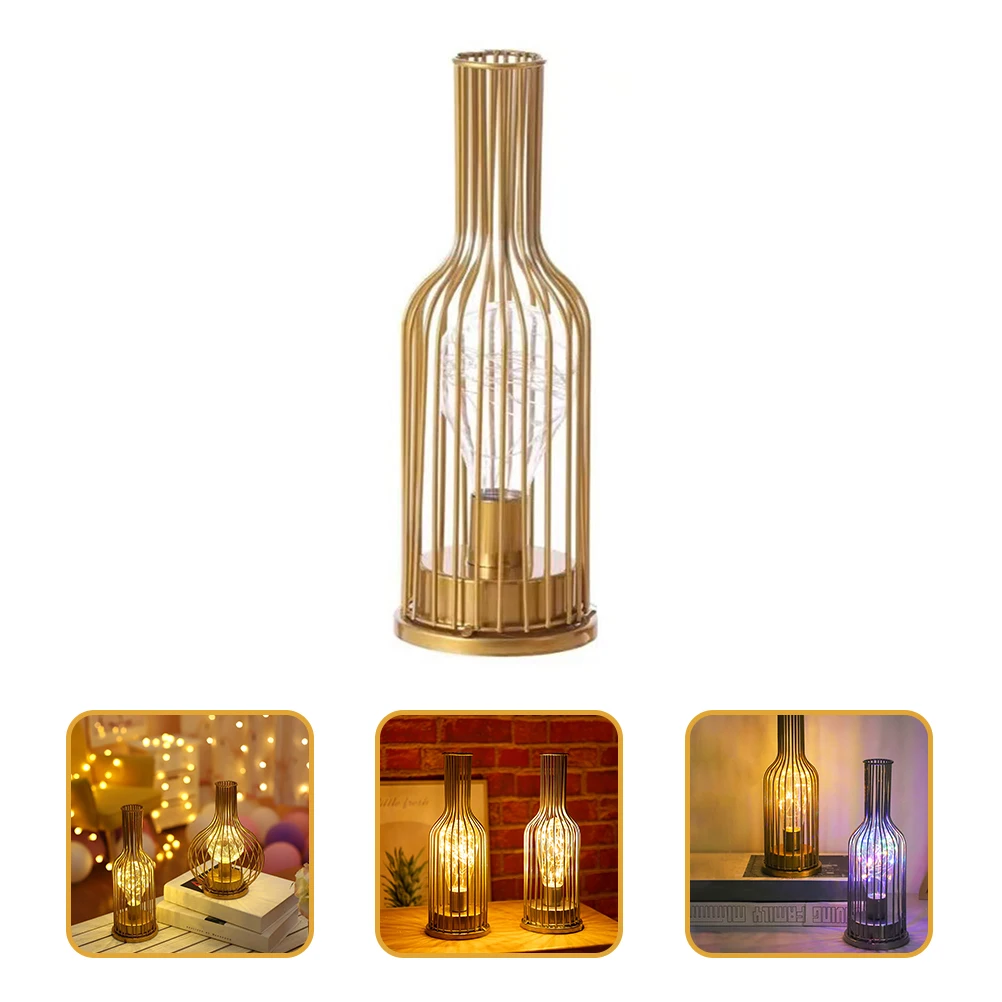 

Golden Bottle Desk Lamp Small Touch Night Light LED Lamp for Bedroom Baby Room Decor Iron Material Warm Atmosphere