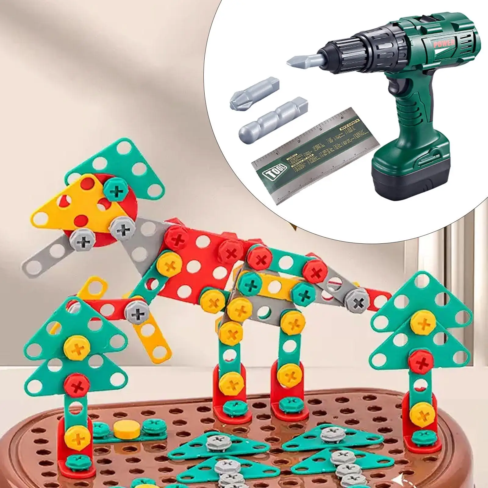 Kid Tool Set Speelgoedkettingzaag voor kinderen Kinderspeelgoed Cadeau, bouwgereedschap, Peuters Gereedschapsset Elektronische kettingzaagspeelgoed voor jongens en kinderen