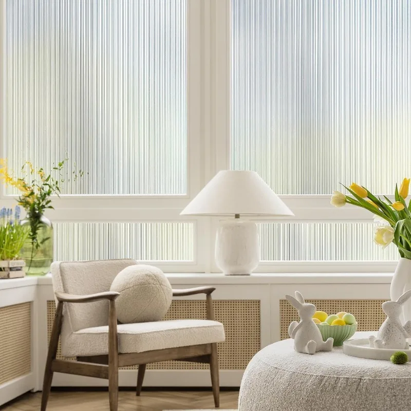 

3D Opaque Window Film Privacy Glass Decals Non-Adhesive Static Cling Sun Blocking UV Protection for Bathroom Home Office